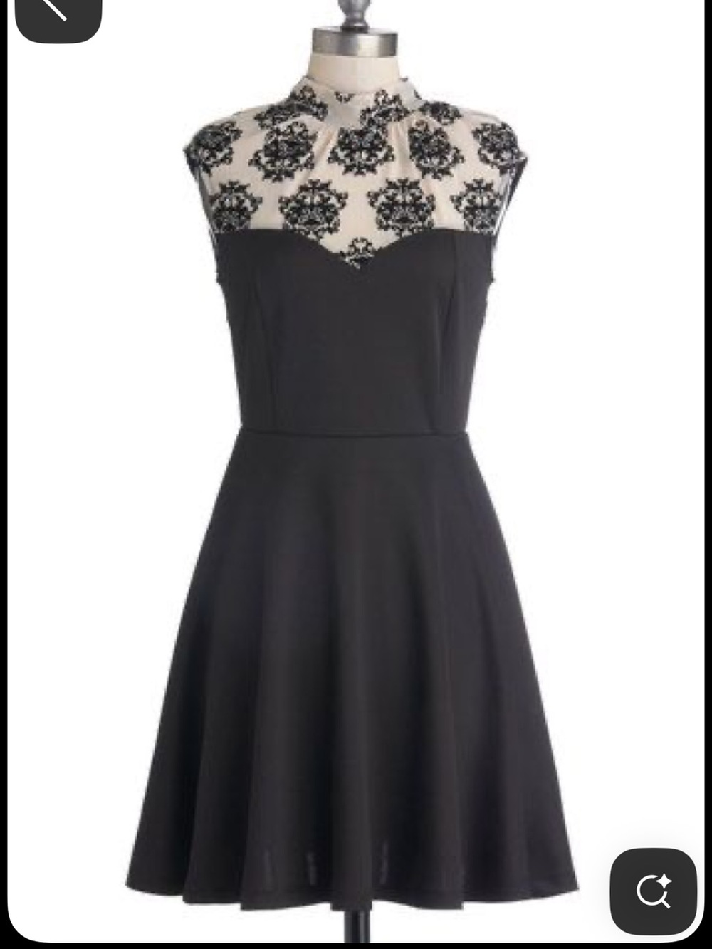 Lovely Day size small black and damask dress from ModCloth